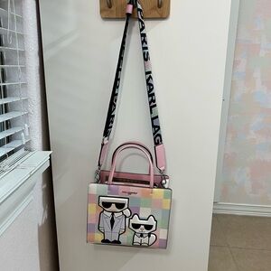 Karl Lagerfeld Pastel Graphic Shoulder Bag